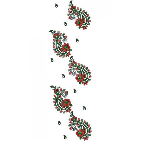 Border Dupatta Embroidery Design 14466
