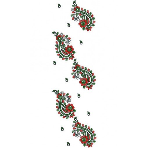 Border Dupatta Embroidery Design 14466