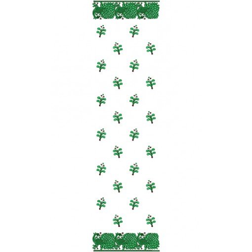 Peacock Border Dupatta Embroidery Design 16411