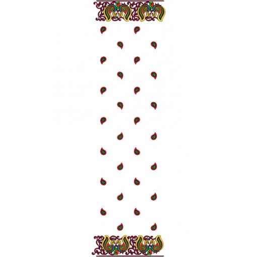 Dupatta Embroidery Design With Peacock Pattern 16413