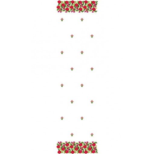 Lawn Cross Stitch Dupatta Embroidery Design 16662