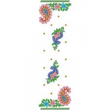 Amazing Floral with Paisely Border Style Dupatta Scarf Design
