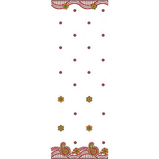 Beautiful Paisley Sequins Border Embroidery Design