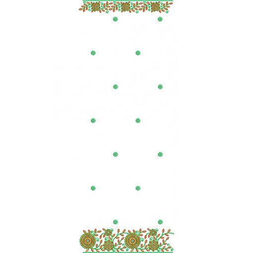 Sequin Allover Border Scarf Embroidery Design