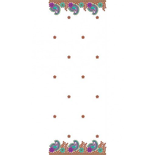 Paisley Scarves Dupatta Embroidery Design