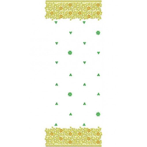 5MM Sequins Allover Border Bridal Scarf Dupatta Design