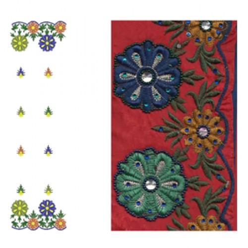 11333 Dupatta Embroidery Design
