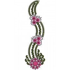Flowers Border Embroidery Design 12478