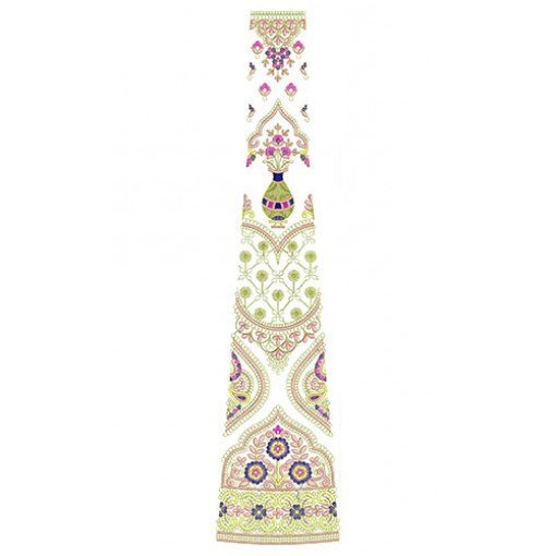 Pink Flower Pot In Kali Embroidery Design 24502