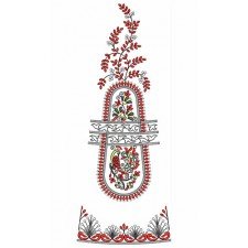 Peacock With Limbs And Leaves Design In Kali Embroidery 24540