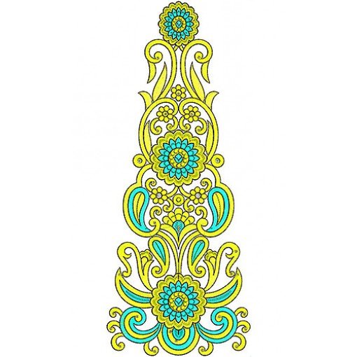 Fuchsia Design Paisley | Green Floral Embroidery Design