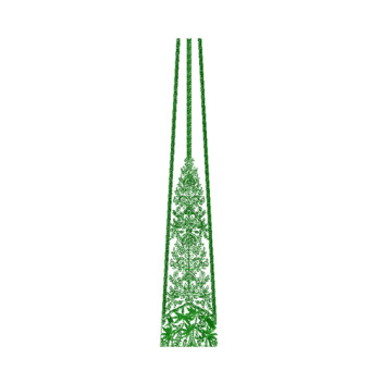Textured Evergreen Foliage Column Embroidery Design