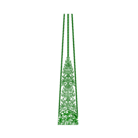 Textured Evergreen Foliage Column Embroidery Design
