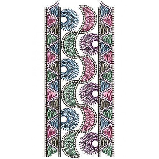 Vibrant Look Lace Border Embroidery Design 14125