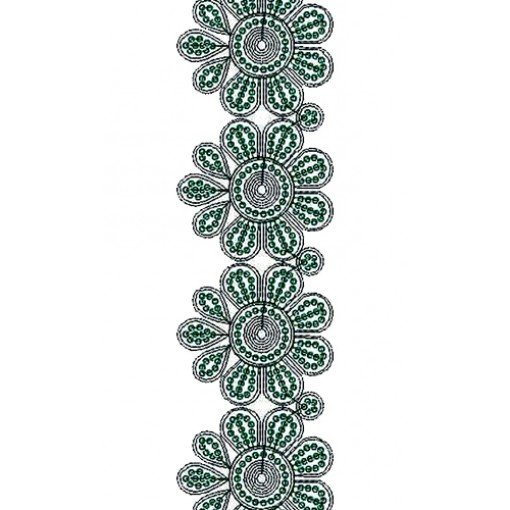 Printable Cording & Sequins Lace Embroidery Design 14374