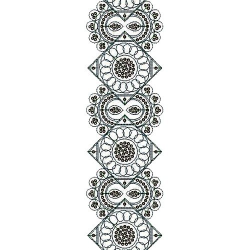 Cording & Sequins Sari Lace Embroidery Design 14386