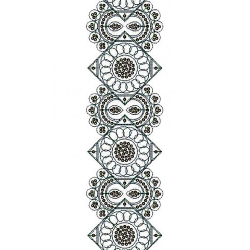 Cording & Sequins Sari Lace Embroidery Design 14386