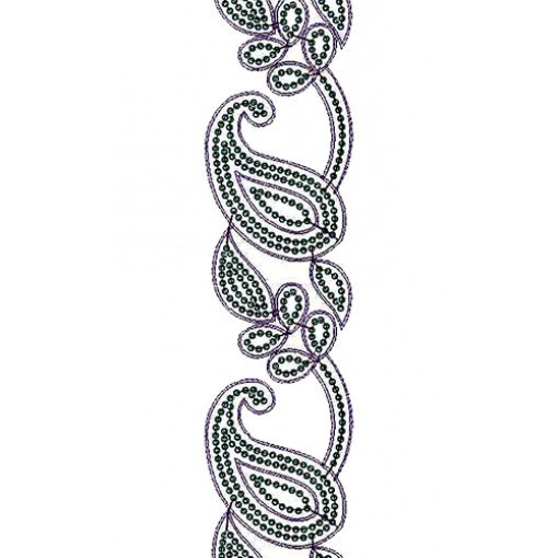 Cording Embroidery Lace Design For Kurtis 14400