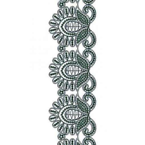 Superb Cording & Sequins Embroidery Lace Design 14401