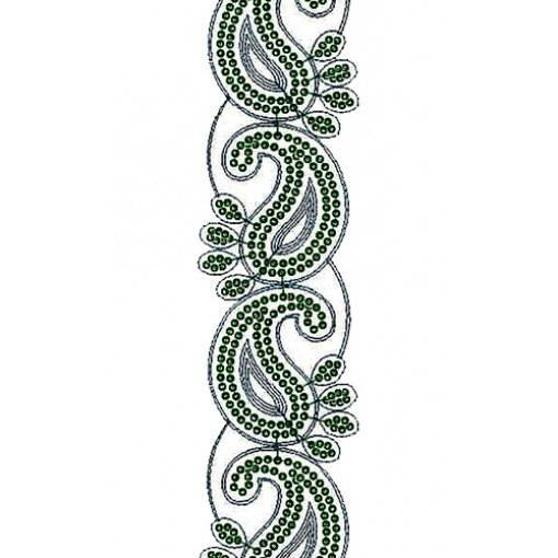 Sequins & Cording Border Lace 14404