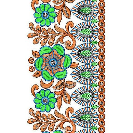 Sequins Lace Border Embroidery Design 1453
