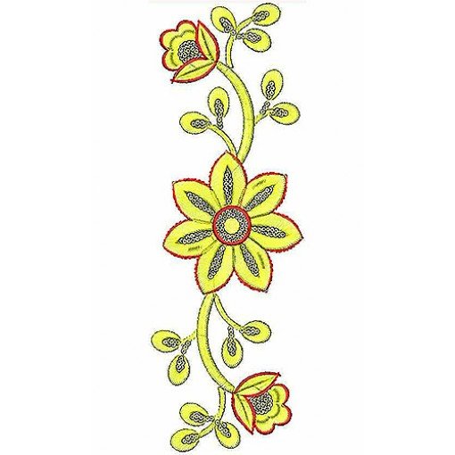 Single Figure Lace Embroidery Design 1508