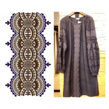 Golden Lace Saree Design 16104