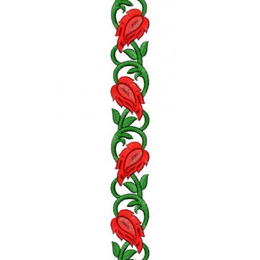 Red Lace Border Design 16108