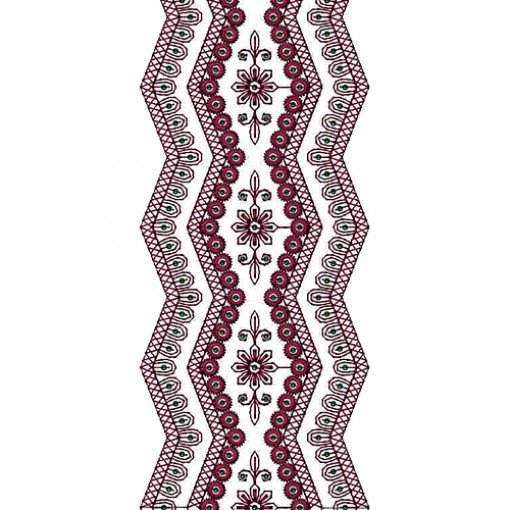 Navy Maron Lace Work Design 16133