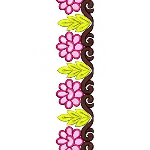 Simple Girls Dress Lace Embroidery Design 16728