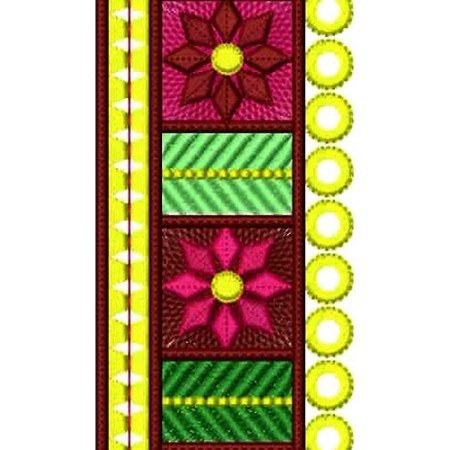 Phulkari Lace Embroidery Design 16834