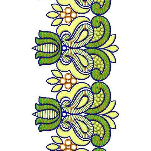 Pretty Lotus Border Embroidery Design 16836