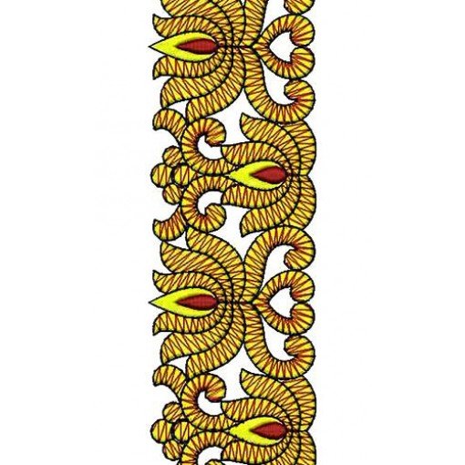 Golden Lotus Embroidery Border 16837