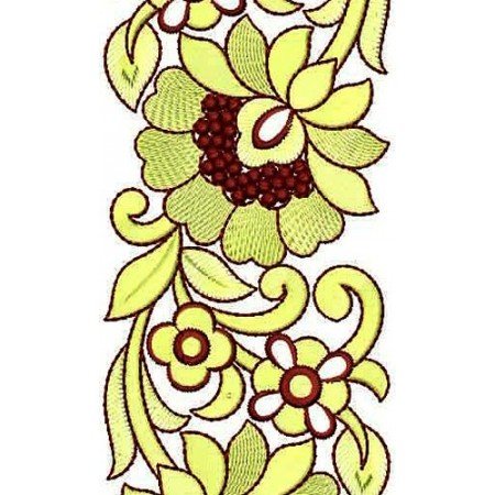 Rose Lace Saree Embroidery Design 16838