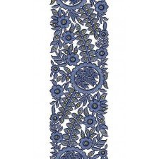 Bridal Floral Small Leaf Sequins Pattern Lace Border Brocade