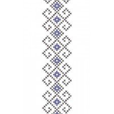 Violets Border Cross Stitch Embroidery Design 17084