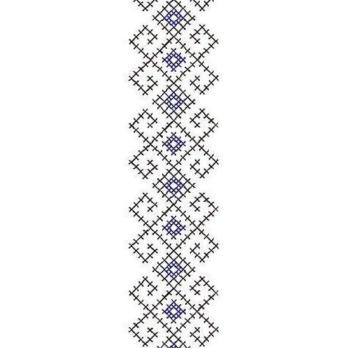 Violets Border Cross Stitch Embroidery Design 17084