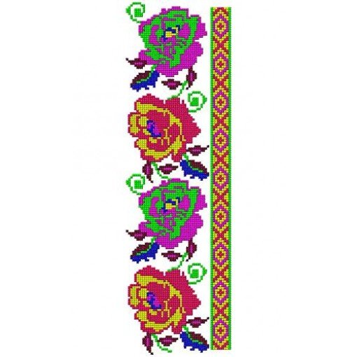 Flowers Quilt Cross Stitch Lace Embroidery Design 17088