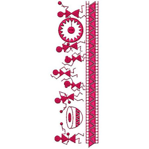 Warli Lace Embroidery Design 17171