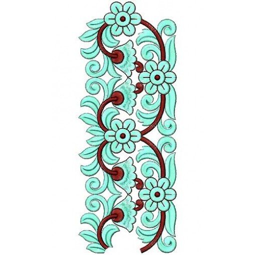 Blue Indigo Passion Flower Lace Design 17177
