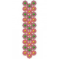 Garden Flower Border Embroidery Design