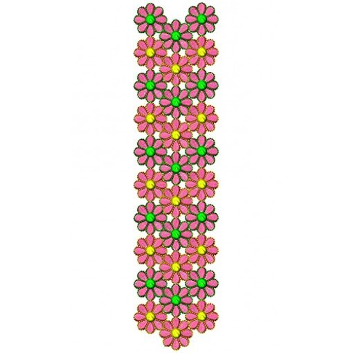 Garden Flower Border Embroidery Design
