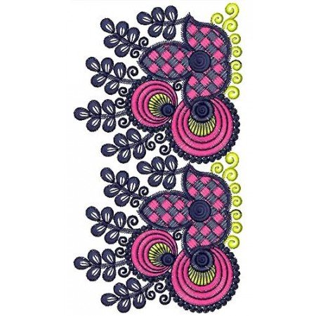 Violet Crepe Zardosi Tunic Embroidery Design