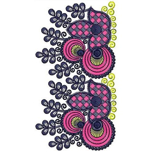 Violet Crepe Zardosi Tunic Embroidery Design