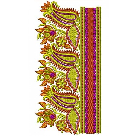 Cooktail Dress Border Embroidery Design