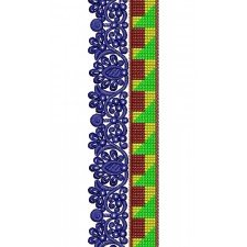 Silk Sari Fabric Border Embroidery Design