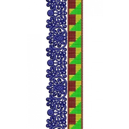 Silk Sari Fabric Border Embroidery Design