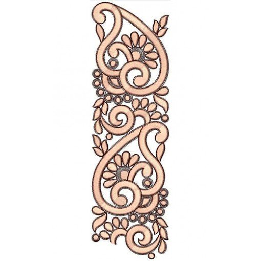 Abstract Flowers Lace Embroidery Design