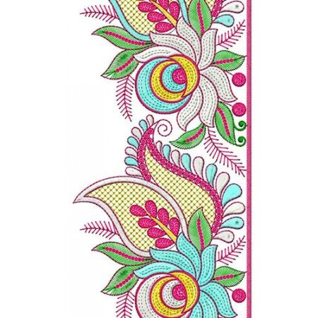 Sari Border Lace Brocade Sequins Embroidery Design