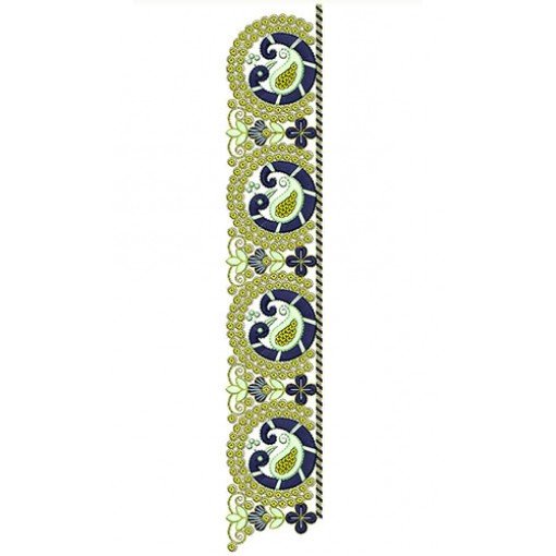 5 mm Sequins Peacock Cording Lace Design 21204